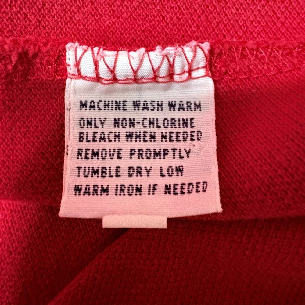 Vintage Polo Ralph Lauren Rugby Red Shirt with Navy Accents Big Pony #3 Sleeve